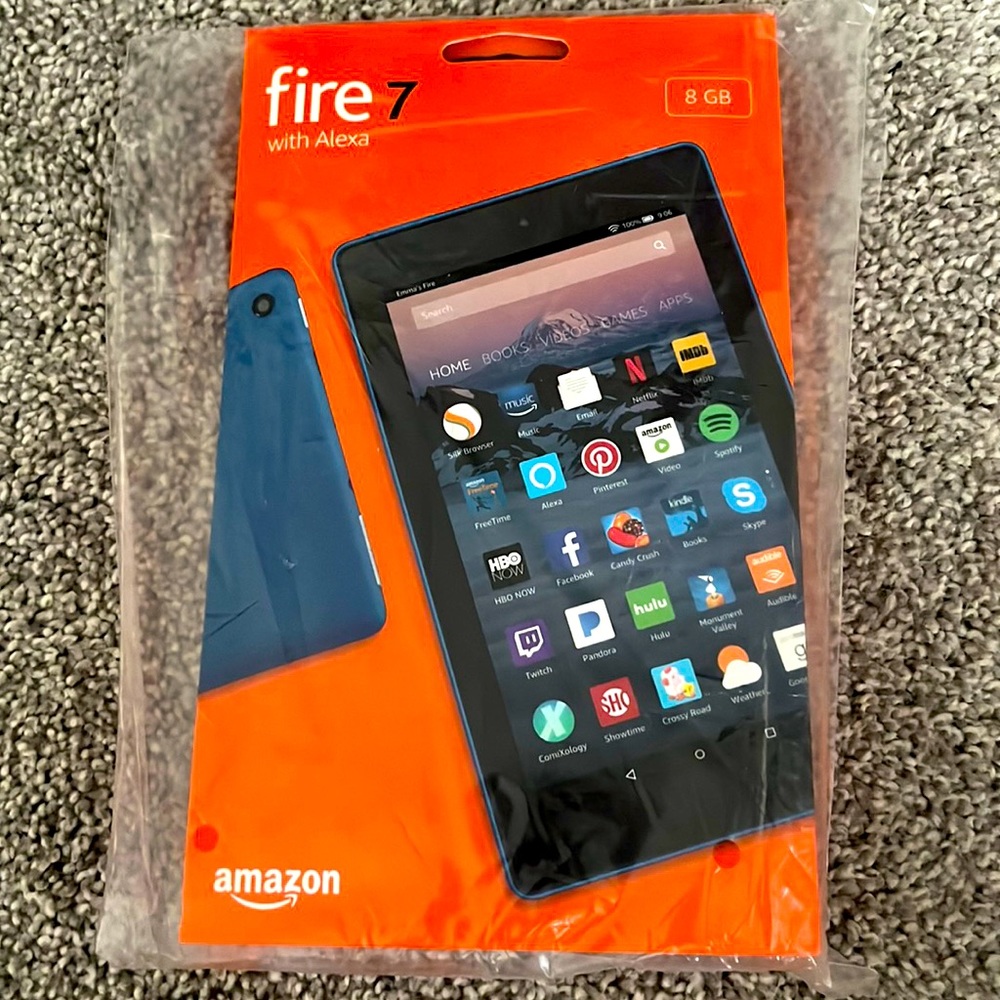 Brand New Never Opened Marine Blue Fire 7 tablet (7th Generation)